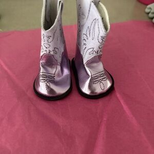Purple and White doll Boots